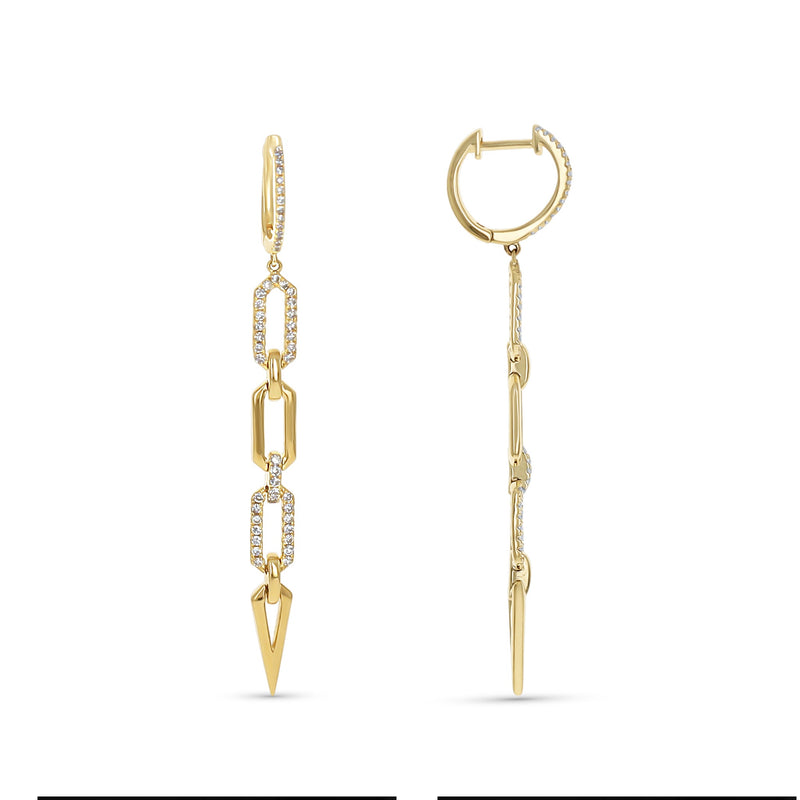 Pointed Geometric Diamond Drop Earrings
