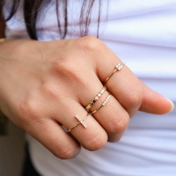 Simple Diamond Bar Ring