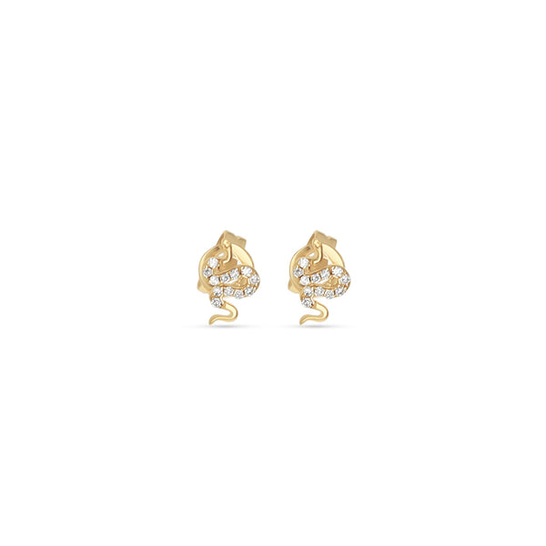 Diamond Snake Stud Earrings