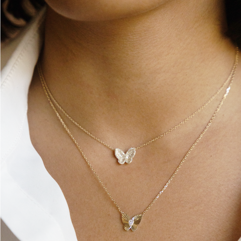 Diamond Butterfly Necklace