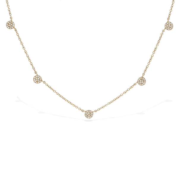Diamond Disc Station Necklace