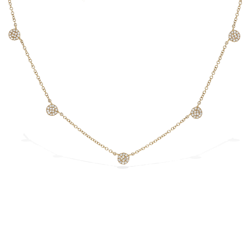 Diamond Disc Station Necklace