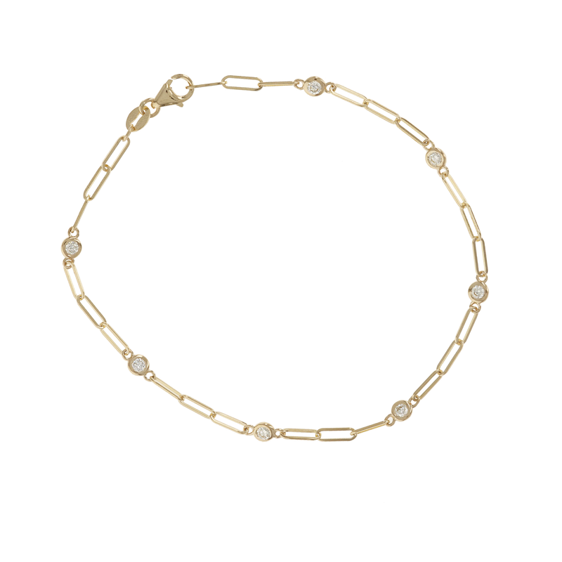 Diamond Paperclip Chain Bracelet