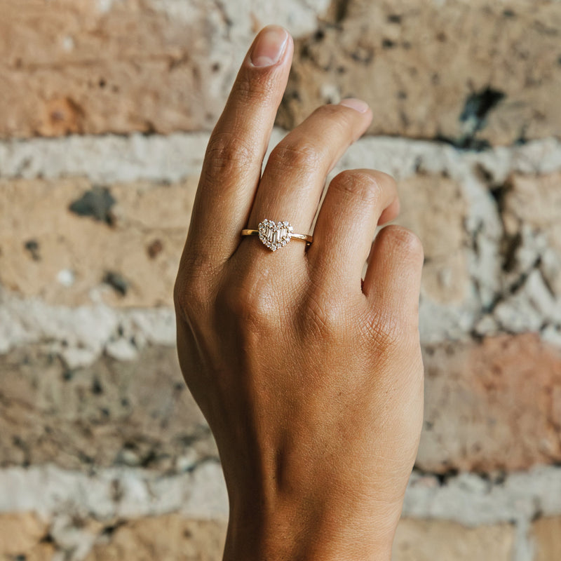 Baguette Heart Ring
