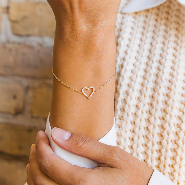 Diamond Open Heart Bracelet