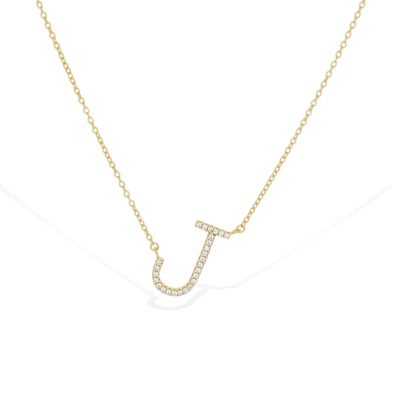 Cz Letter J Necklace
