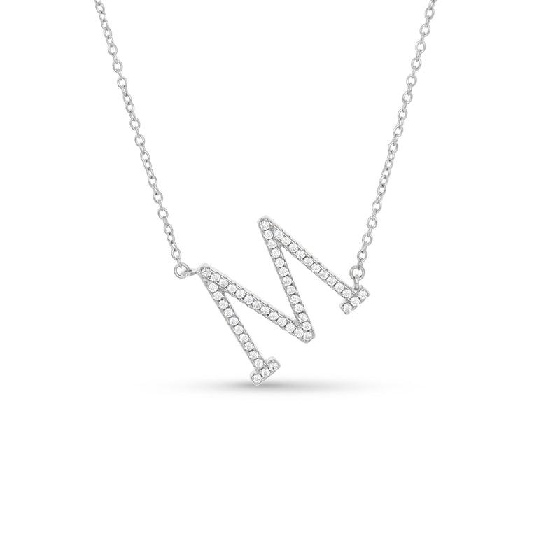 Cz Letter M Necklace