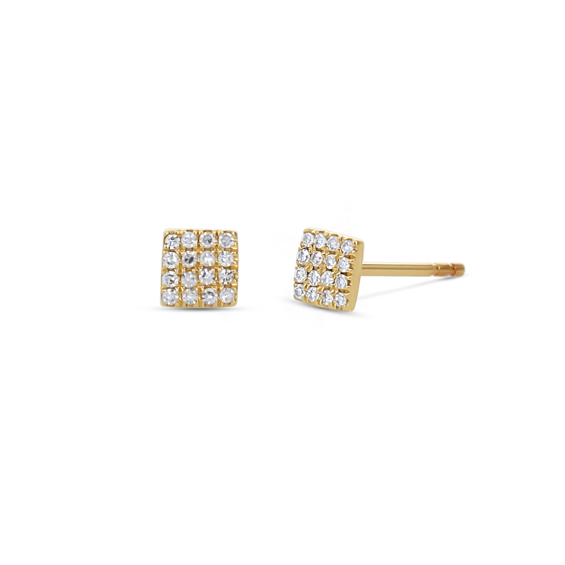 Square Diamond Stud Earrings