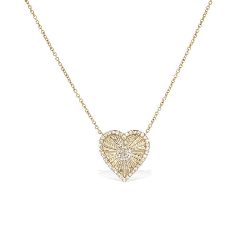 Diamond Starburst Heart Necklace