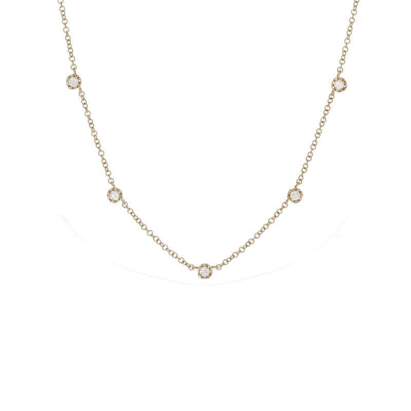 Simple Diamond Station Necklace