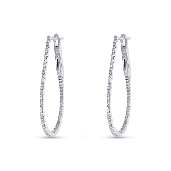 Narrow Oval Hoop Earrings