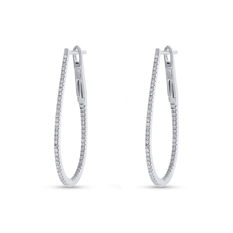Narrow Oval Hoop Earrings