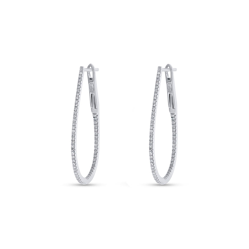 Narrow Oval Hoop Earrings