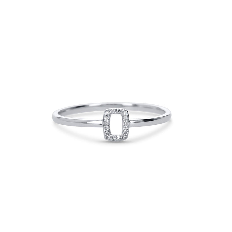 Open Rectangle Diamond Ring