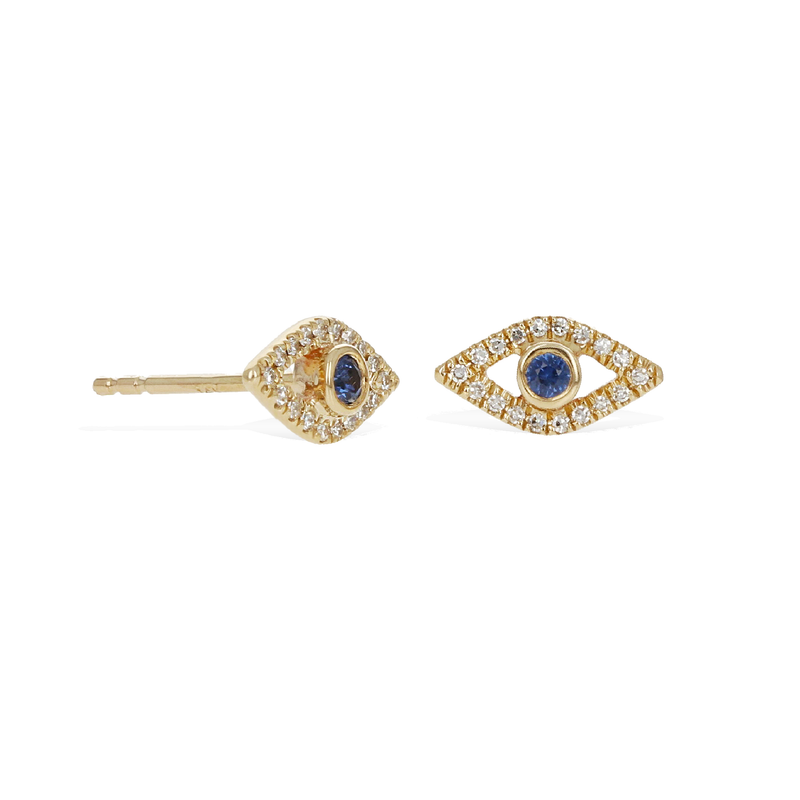 Diamond Evil Eye Studs