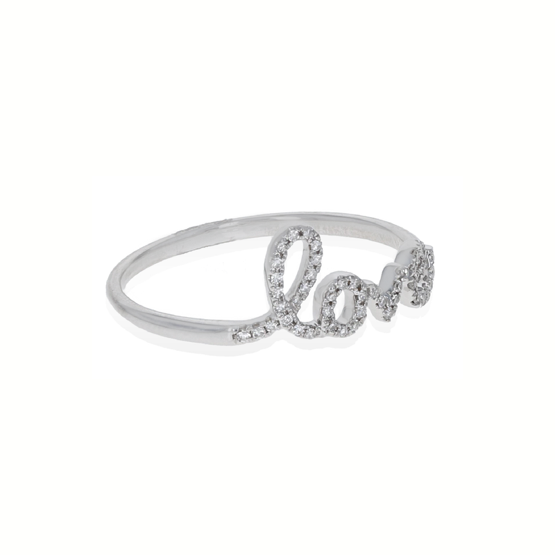 Diamond Love Script Ring