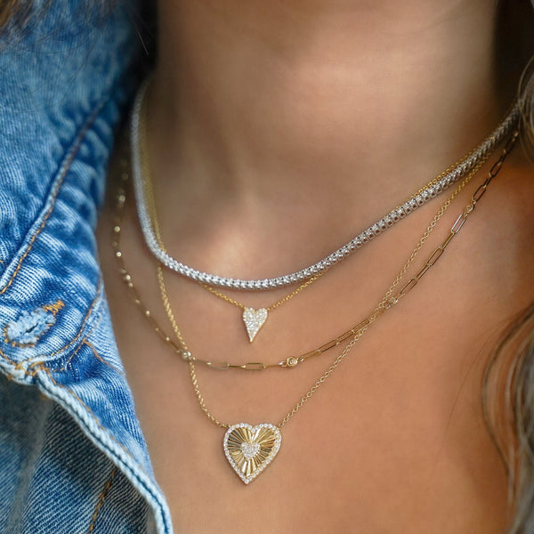 Diamond Starburst Heart Necklace