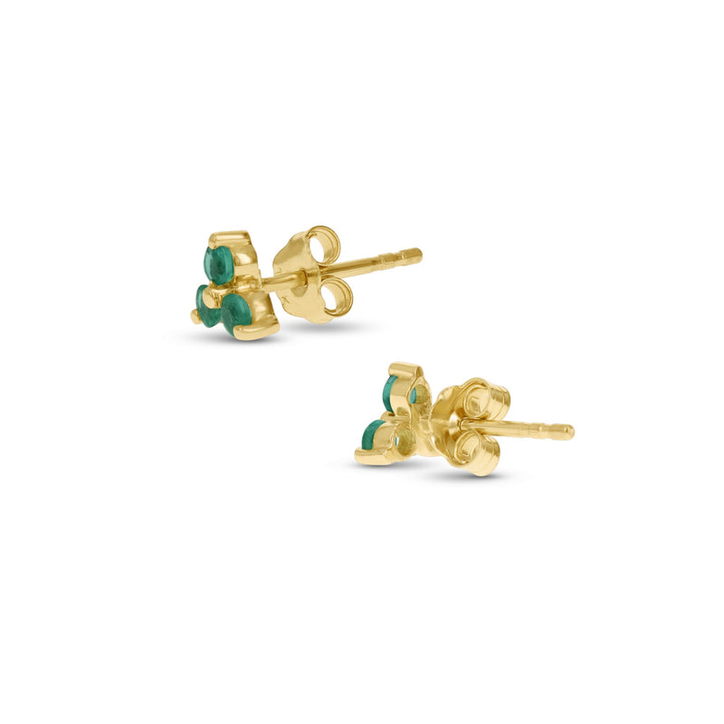 Emerald Flower Stud Earrings
