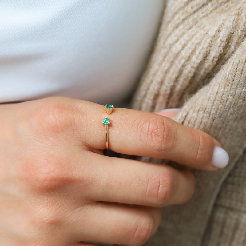 Emerald Cuff Ring