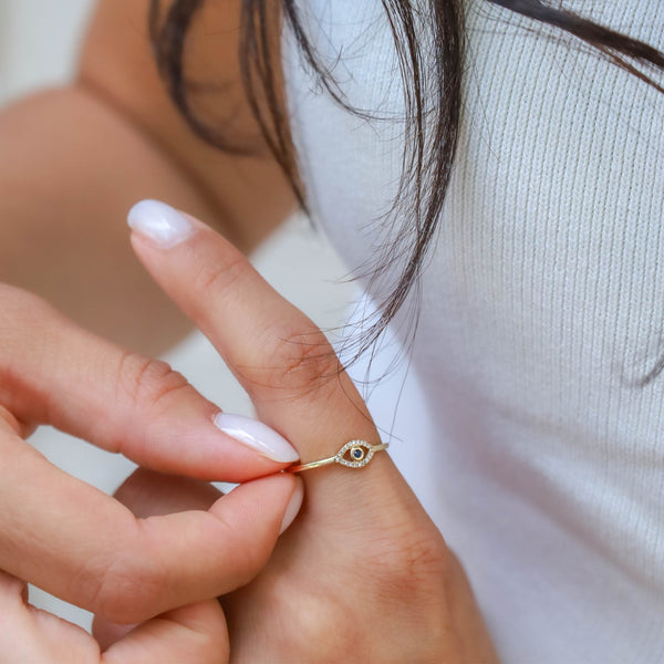 Diamond Evil Eye Ring