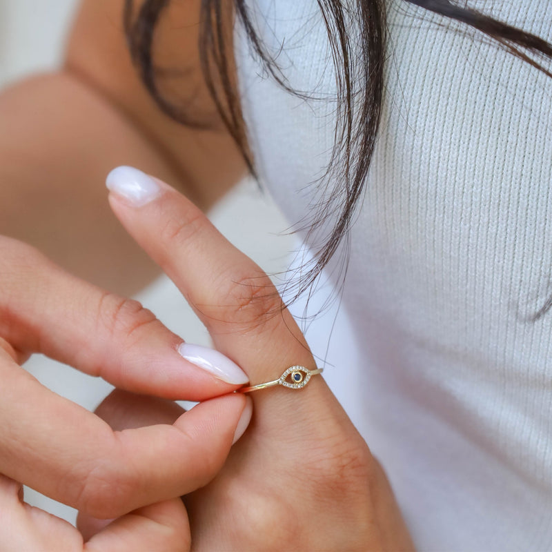 Diamond Evil Eye Ring