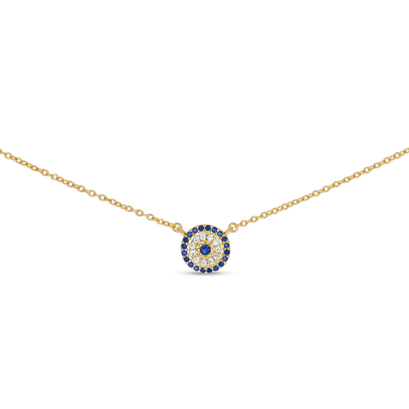Small Sapphire Blue Evil Eye Necklace