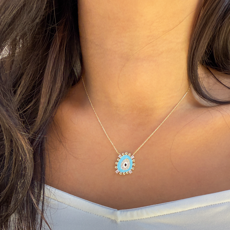 Free Form Evil Eye Necklace