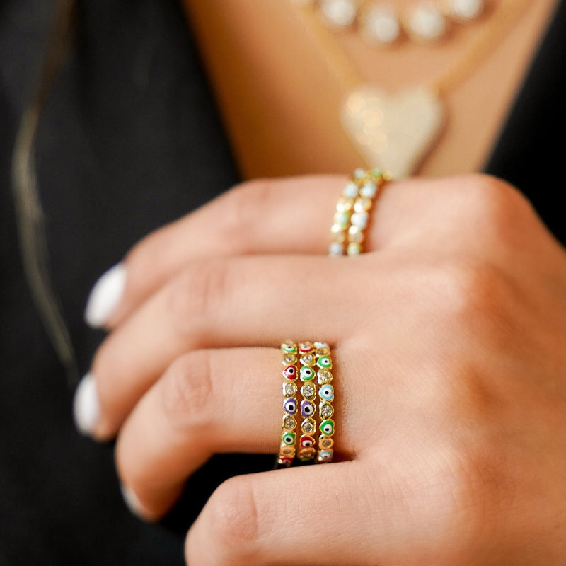 All Bright Evil Eye Heart Ring