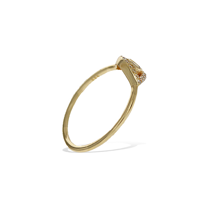 Curved Evil Eye Ring