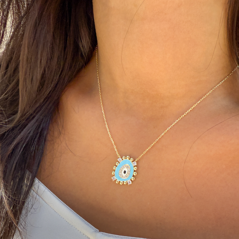 Free Form Evil Eye Necklace