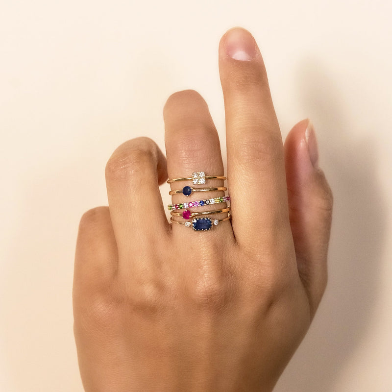 East West Sapphire Ring