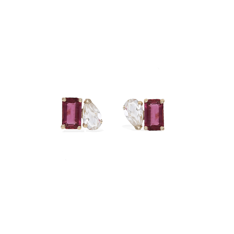 Toi et Moi Pink Tourmaline Earrings