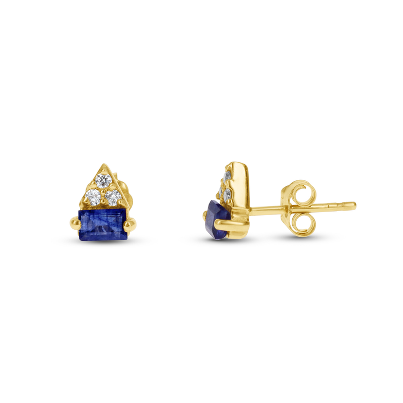 Sapphire Geometric Stud Earrings