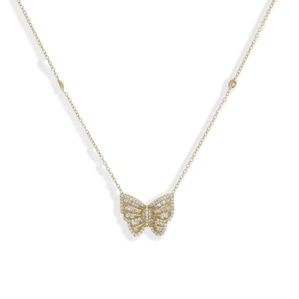Baguette Butterfly Necklace