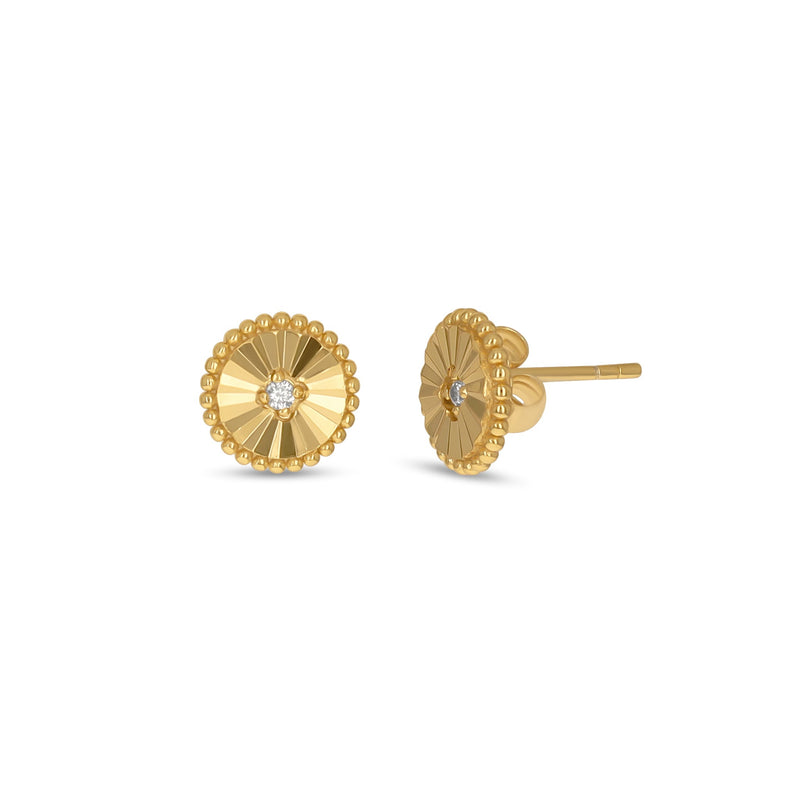 Diamond Cut Disc Studs