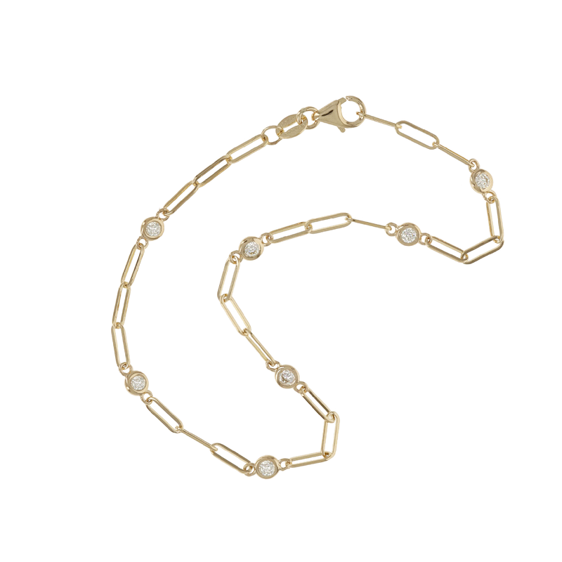 Diamond Paperclip Chain Bracelet