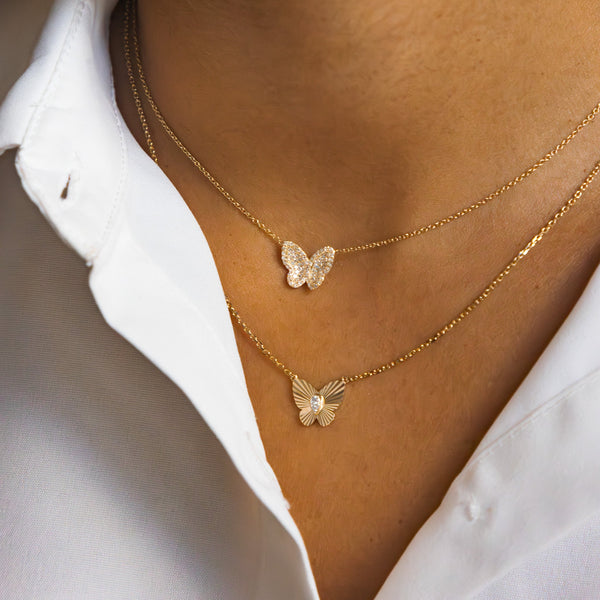 Diamond Butterfly Necklace