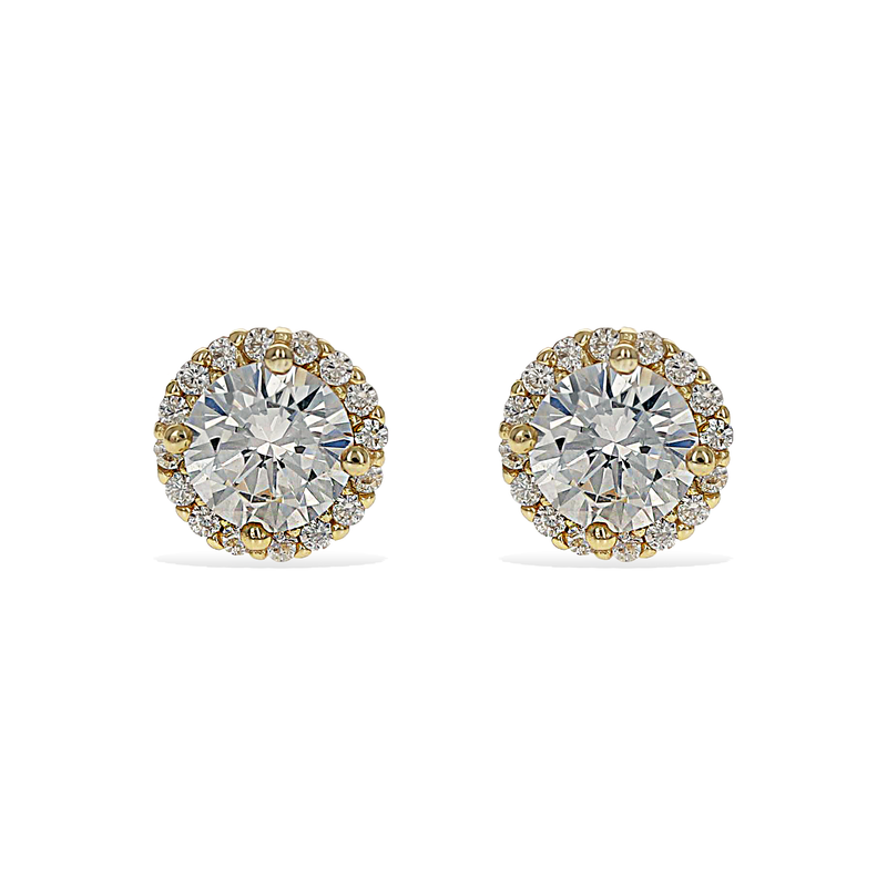 Round Halo Stud Earrings