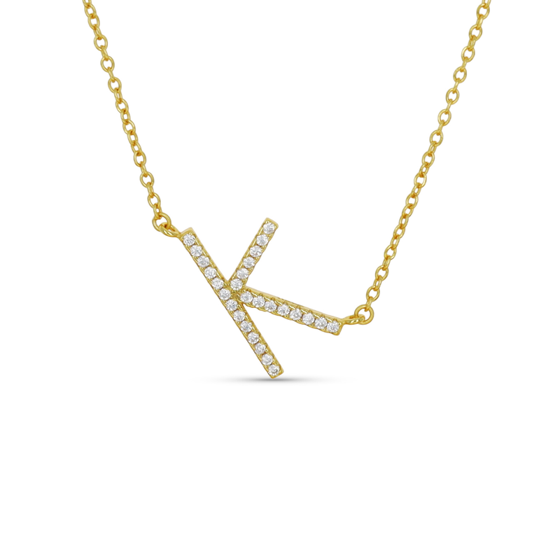 Cz Letter K Necklace