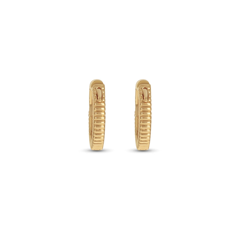 Lined Gold Hoop Earrings