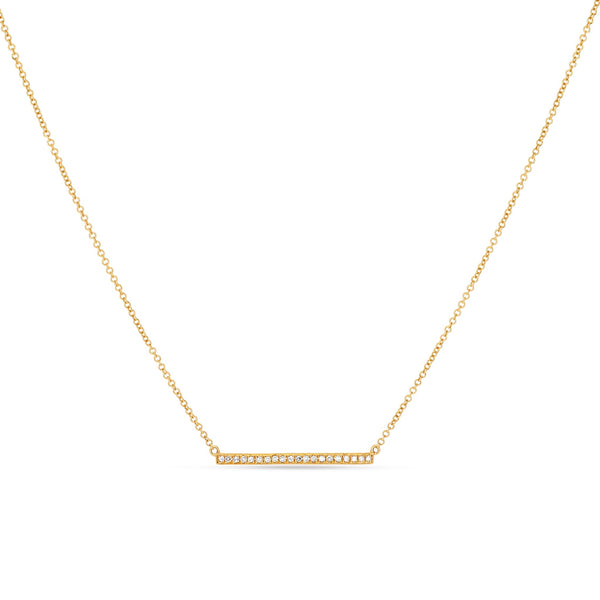 Diamond Long Bar Gold Necklace