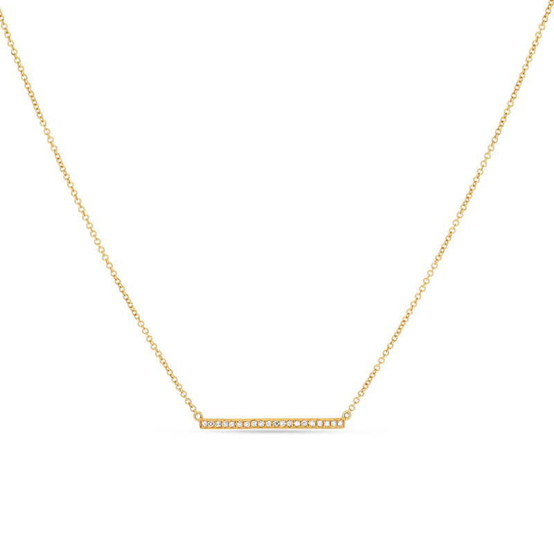 Diamond Long Bar Gold Necklace