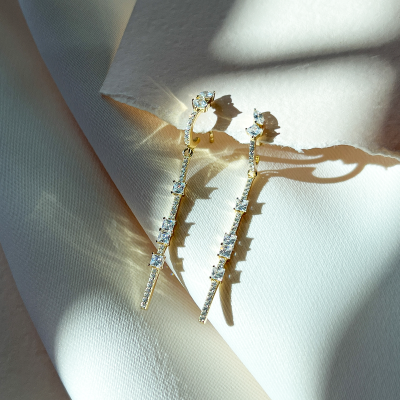 Modern Mixed Drop Earrings