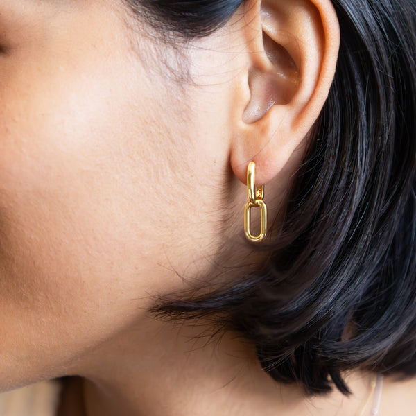 Oval Link Earrings