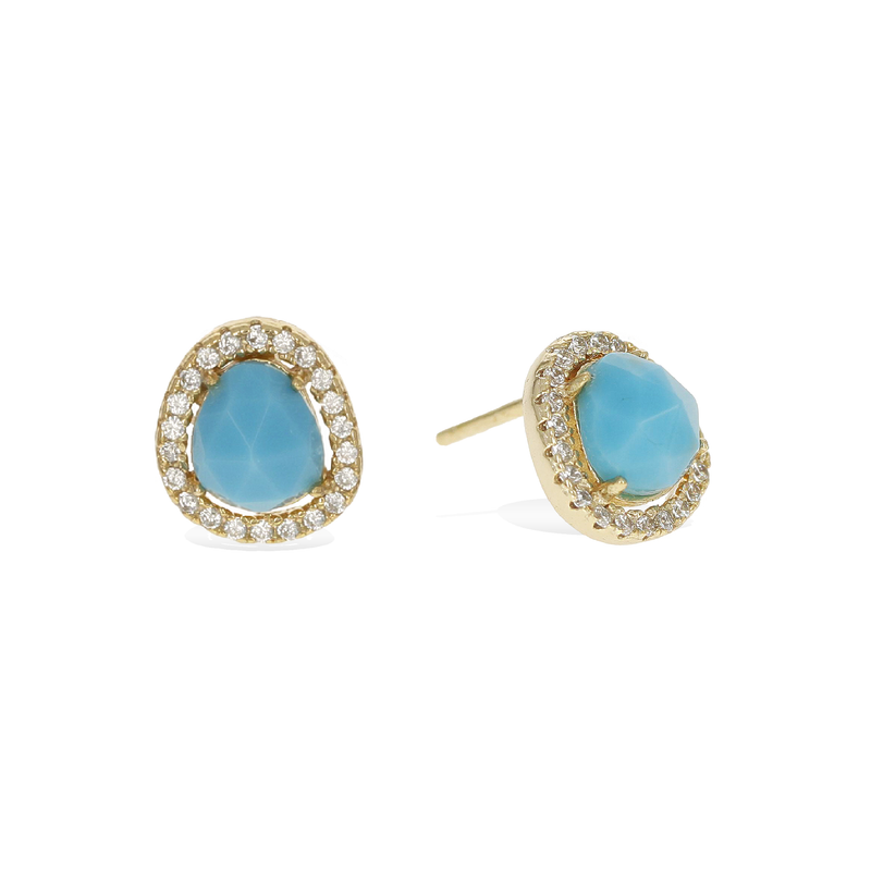 Free Form Turquoise Stud Earrings