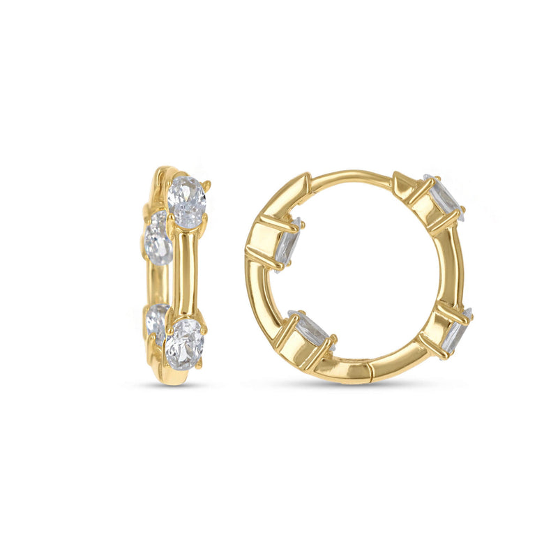 Oval Station Hoop Earrings