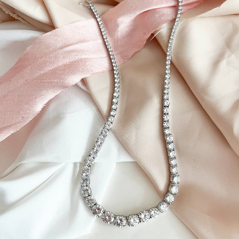 Graduated CZ Tennis Necklace