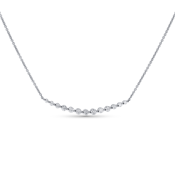 Graduated Diamond Bar Necklace