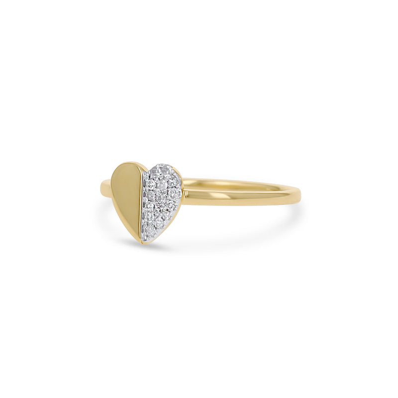 Half Heart Diamond Ring
