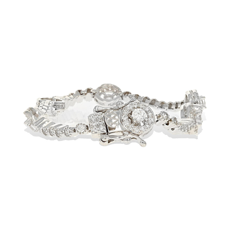 Halo Station Tennis Bracelet